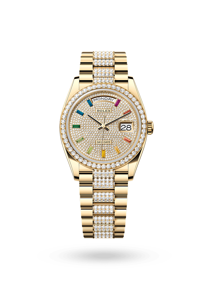 Rolex Day-Date 36 - Oyster, 36 mm, yellow gold and diamonds